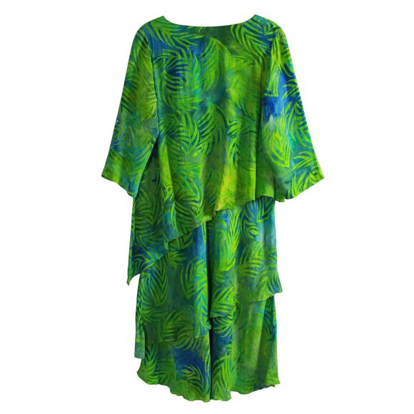 Lotus Traders Palm Print Tiered Dress - Picture 3 of 14